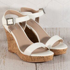 CHARLES by CHARLES DAVID Lindy Color White Cork Wedge Sandal Size 7 M